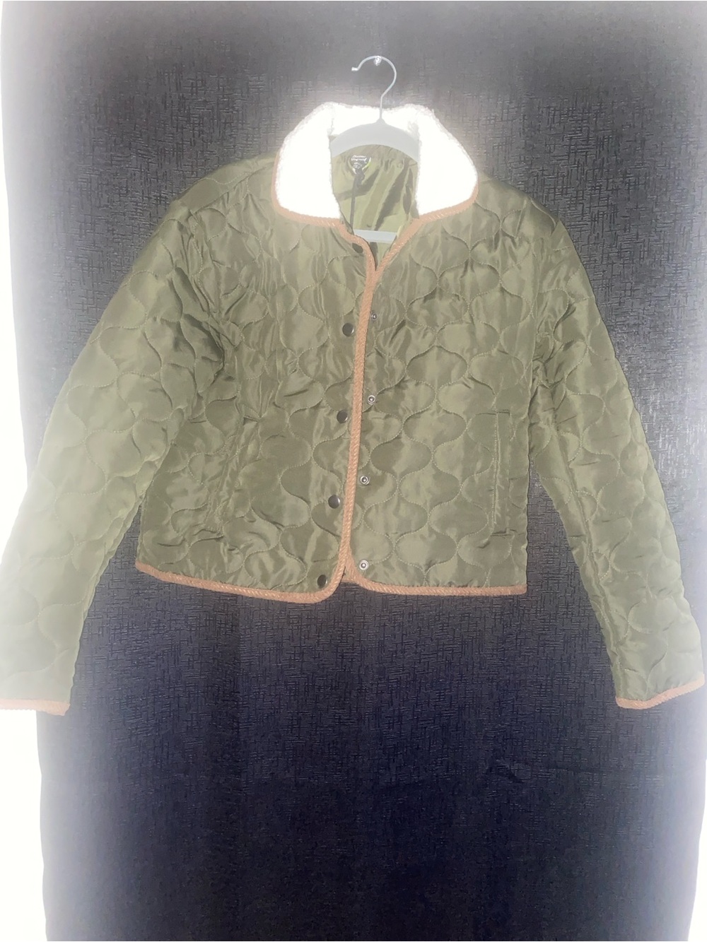 Better Unsaid - NWT Olive Quilted Jacket with Sherpa Collar